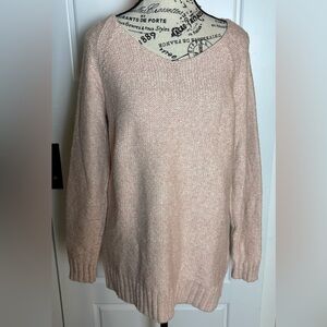 Lauren Ralph Lauren‎ Blush Pink V-Neck Cotton Blend Pullover Sweater Medium